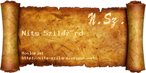 Nits Szilárd névjegykártya