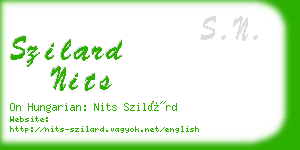 szilard nits business card